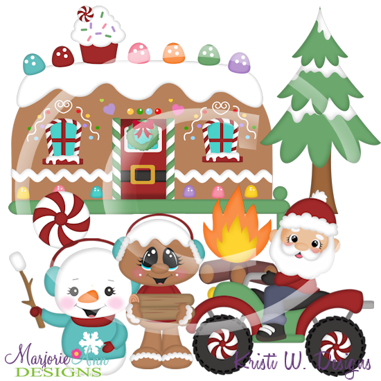 Candy Cane Lane-Campground SVG Cutting Files Includes Clipart - Click Image to Close